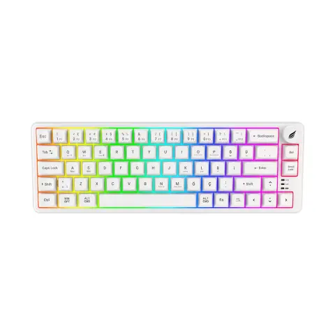 Hawk Gaming HK251 Membrane RGB Kablosuz Beyaz Gaming Klavye