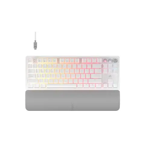 CORSAIR K70 PRO TKL High Performance Manyetik Hall Efect Switch 8K Hz RGB Mekanik Beyaz Gaming Klavye