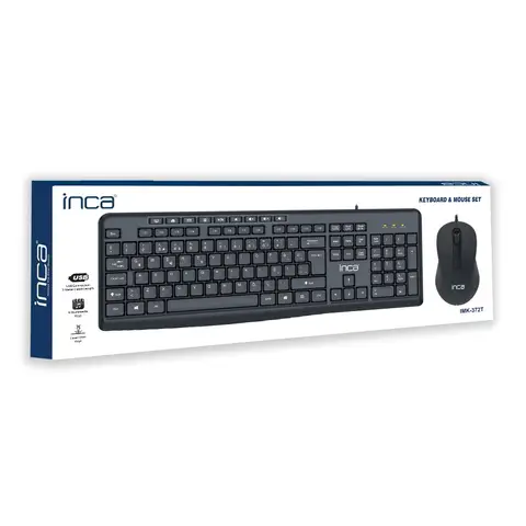 Inca IMK-372T USB Q TR Multimedia Siyah Kablolu Klavye Mouse Set