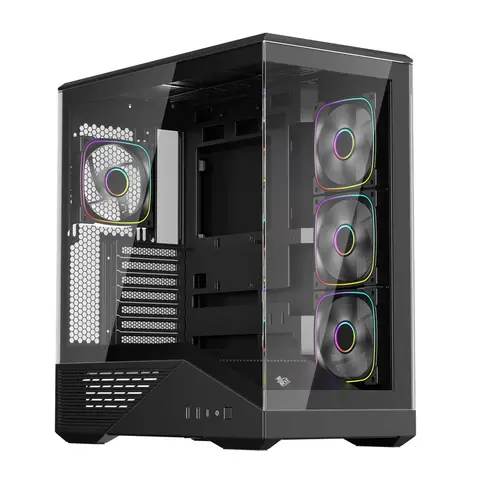 1ST PLAYER GM7 BTF SİYAH 750W 80+ BRONZE ARGB 4X12CM FAN TEMPERLİ CAM USB 3.0 TYPE-C ATX KASA