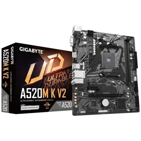 Gigabyte A520M K V2 Sc-AM4 A520 DDR4 5100Mhz M2 mATX AMD Anakart