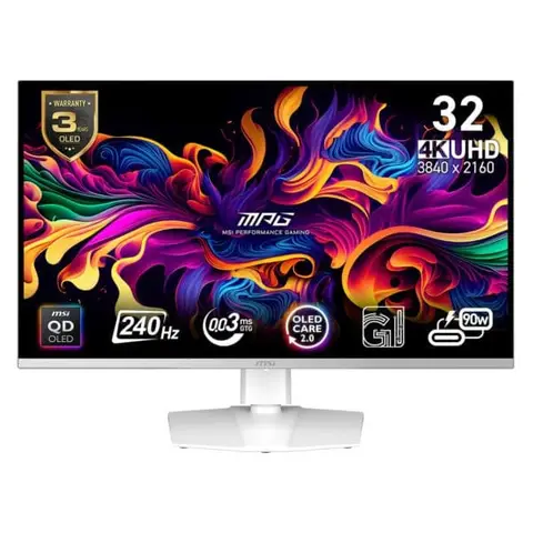 MSI MPG 321URXW QD-OLED 31.5 inç 240Hz 0.03ms 4K UHD G-Sync Pivot Gaming Monitör