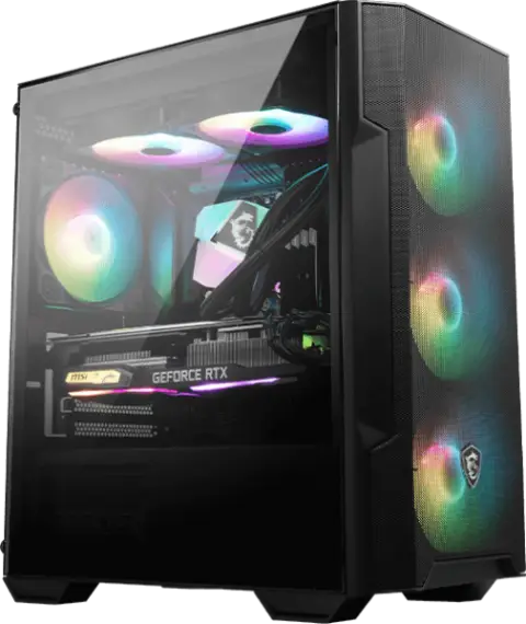 Msi MAG FORGE M100R PSU YOK 4x12cm ARGB Fan Temperli Cam ATX Oyuncu Kasas�