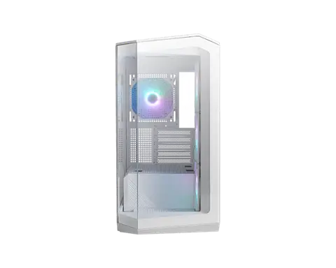 Msi MAG PANO M100R PZ WHITE PSU YOK M100R 3x12cm ARGB Fanlı mATX Panaromik Beyaz Oyuncu Kasası