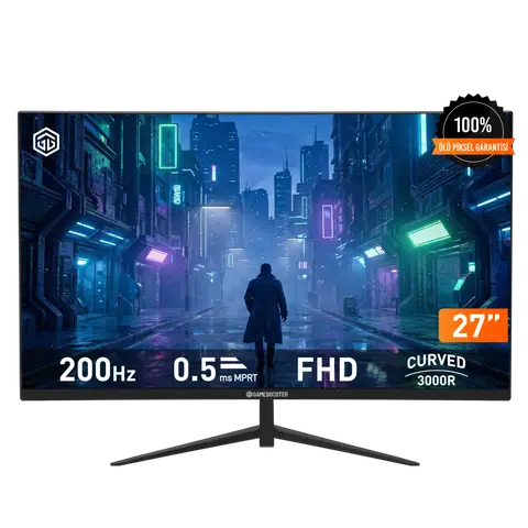 GameBooster GB-27M1F200CFMR 27 inch 1920x1080 0.5ms 200Hz HDMI DP 300R Curved Oyuncu monitörü