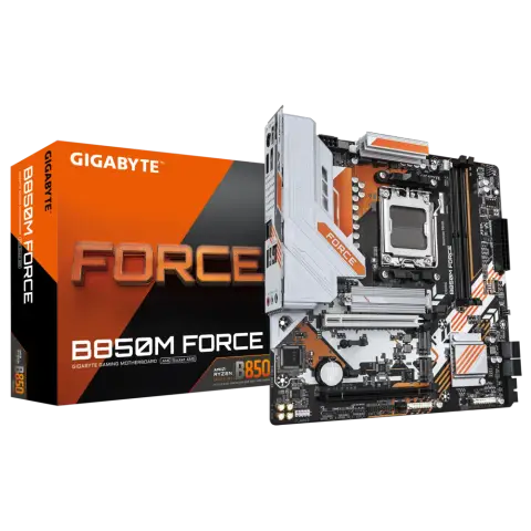 Gigabyte B850M FORCE Sc-AM5 DDR5 9600Mhz 3xM2 2.5Gbe Lan mATX AMD Anakart