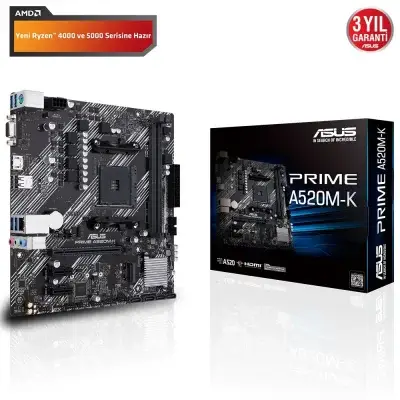 Asus Prime A520M-K mATX M.2 DDR4 AM4 Anakart
