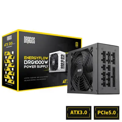 Dragos EnergyFlow DRG1000W 14Cm Fan 1000W 80+ Gold PCIe Gen 5.0 ATX 3.0 Full Modüler PSU Siyah