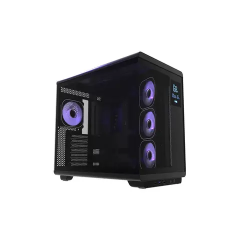 Hawk Gaming HC710 1200W 80+ Gold ARGB Akvaryum ATX Mid Tower Siyah Gaming Bilgisayar Kasası