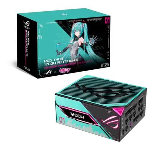 ASUS ROG Thor 1200W Platinum III Hatsune Miku Edition OLED Ekran ARGB 80+ Platinum PCIe 5.1 Full Modüler ATX 3.1 Güç Kaynağı