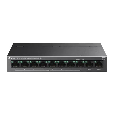 Tp-Link LS110P 8 Port 100Mbps 2 Port Uplink Metal Kasa PoE Switch