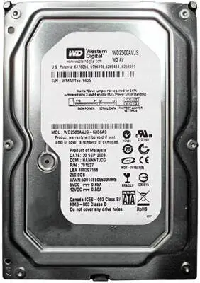 Western Digital WD2500AVJS Sata3 7200Rpm 8MB 3.5 250GB HDD (RFB)