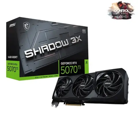MSI GeForce RTX 5070 Ti 16G SHADOW 3X OC 16GB GDDR7 256 Bit DLSS 4 Ekran Kartı