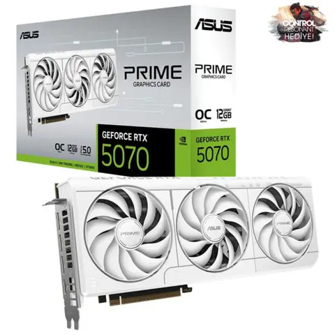 ASUS PRIME GeForce RTX 5070 OC 12GB GDDR7 192 Bit Beyaz DLSS 4 Ekran Kartı – CONTROL Resonant Hediyeli