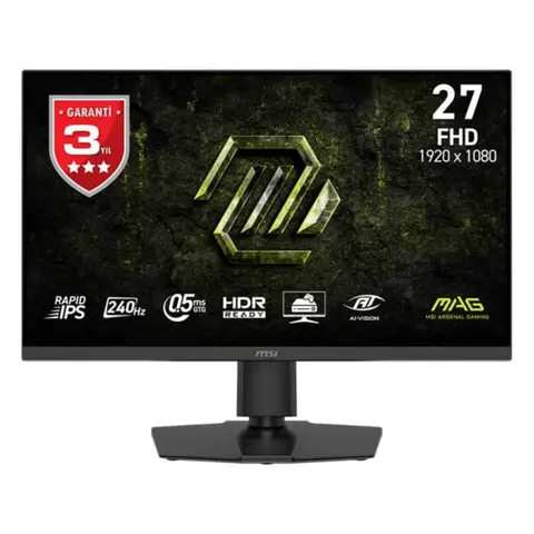 MSI MAG 272PF X24 27 inç 240Hz 0.5ms Full HD Adaptive Sync Rapid IPS Pivot Gaming Monitör