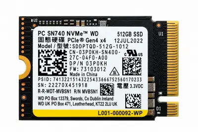 WD SN740 512GB 2230 NVMe M.2 SSD (Bulk)