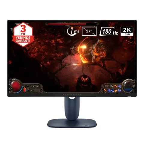 Dell Alienware AW2725DM 27 inç 180Hz 1ms 2K QHD Adaptive Sync Fast IPS Pivot Gaming Monitör – 3 Yıl Yerinde Servis Garantisi