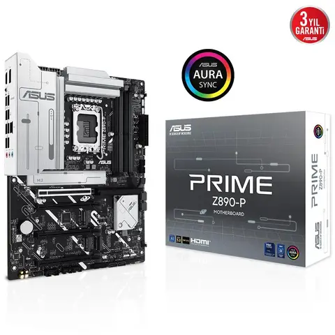 ASUS Prime Z890-P 8400MHz (OC) DDR5 Soket LGA1851 M.2 HDMI DP ATX Anakart