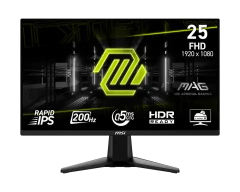 Msi MAG 255F E20 24.5 inch 1920x1080 0.5ms 200Hz HDMI DP Rapid IPS Prenium Oyuncu Monitörü
