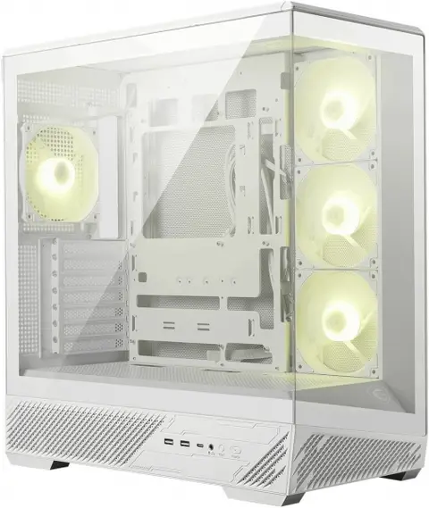 Msi MAG PANO 130R PZ WHITE PSU YOK 4x12cm ARGB Fanlı Panoramik Beyaz Bilgisayar Kasası
