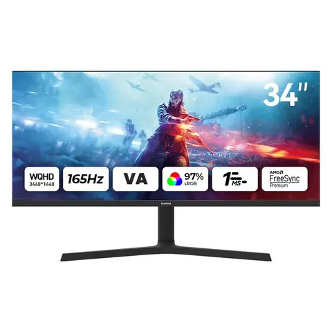 Aiwa MP3424-Y 34 inhc 3440x1440 1ms 165Hz Multimedia HDMI DP Curved UWQHD Oyuncu Monitörü