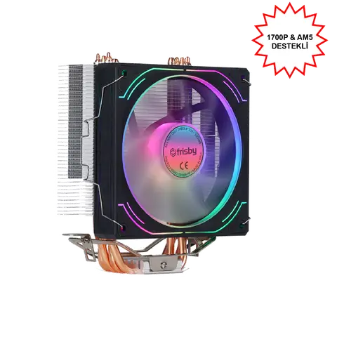 Frisby FCL-F1334C P4S 1x12cm RGB Fanlı AMD-INTEL AM5 1700 Uyumlu İşlemci Fanı