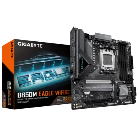 Gigabyte B850M EAGLE WIFI6E Sc-AM5 DDR5 8200Mhz 2xM2 2.5Gbit Wi-Fi 6E mATX AMD Anakart