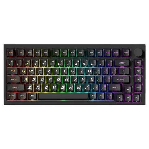 AKKO 5075 V5 HE White Z Caps %75 Prism Manyetik Switch 8K Hz Hall Effect Hotswap ARGB Kablosuz İngilizce Gaming Klavye