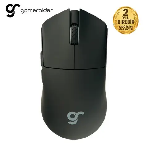 GameRaider GR3 PRO Max Obsidian Black PixArt 3950 Sensör Kablosuz Gaming Mouse – 2 Yıl Birebir Değişim Garantili