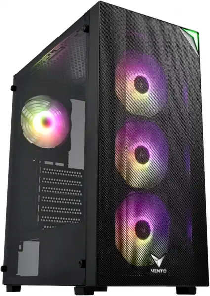 Vento VG4200S 850W 80 Plus 4x12cm RGB Fanlı Temperli Cam Mid Tower Oyuncu Kasası