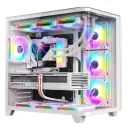 Dragos Ocean Curved Pro V2 Beyaz 7x Argb Fan USB 3.0 Type-C ATX Bilgisayar Kasası Beyaz