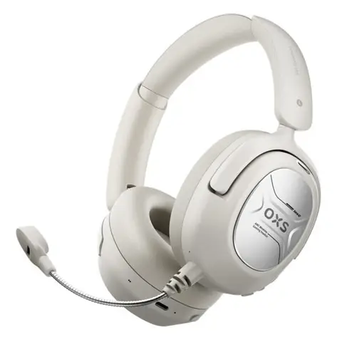 OXS Storm A2 Beyaz PS5 Uyumlu 7.1 Virtual Surround Sound Kablosuz Gaming Kulaklık