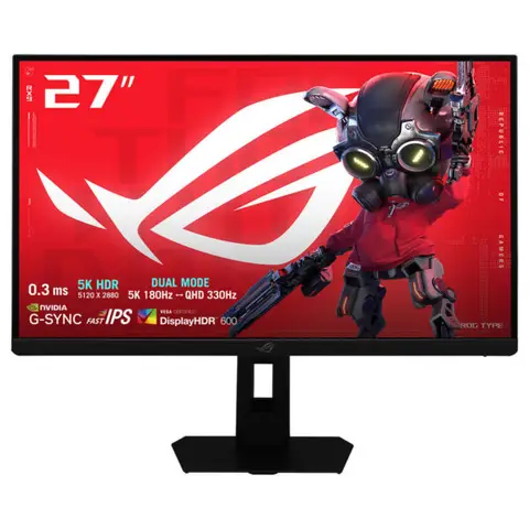 ASUS ROG Strix XG27JCG 27 inç 180Hz 5K 0.3ms 330Hz 2K QHD Dual Mode Adaptive Sync Fast IPS Pivot Gaming Monitör