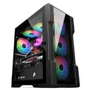 1ST Player Trilobite T3-G Siyah 600W 80+ Rainbow 4X12CM Fan Temperli Cam USB 3.0 M-ATX Kasa
