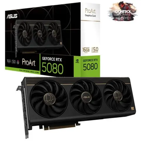 ASUS ProArt GeForce RTX 5080 16GB GDDR7 OC Edition 256 Bit DLSS 4 Ekran Kartı – CONTROL Resonant Hediyeli