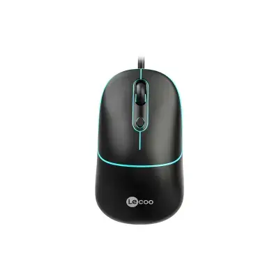 Lecoo MS110 RGB Sessiz Tuşlu Kablolu Siyah Optik Mouse