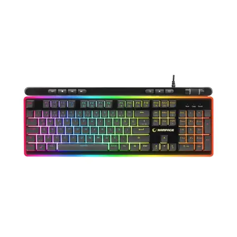 Rampage SHINE K14 Siyah USB RGB Backlight Membrane Gaming Oyuncu Klavye