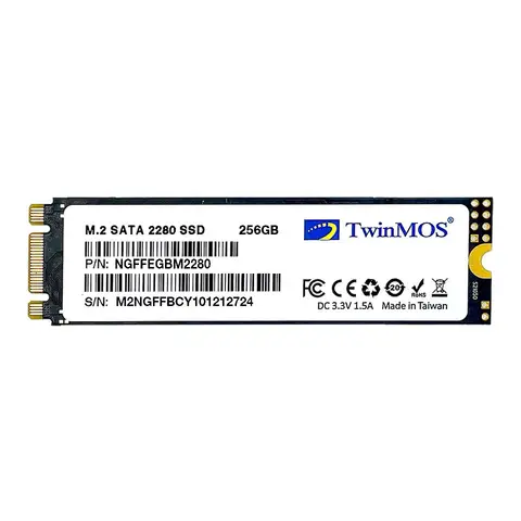 Twinmos NGFFEGBM2280 256 GB 580-550Mb/s M.2 3D NAND 22x80 SSD Harddisk