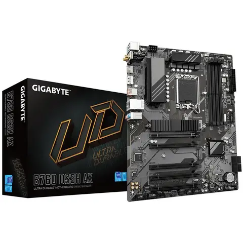 GIGABYTE B760 DS3H AX 7600MHz (OC) DDR5 Soket 1700 M.2 HDMI DP ATX Anakart