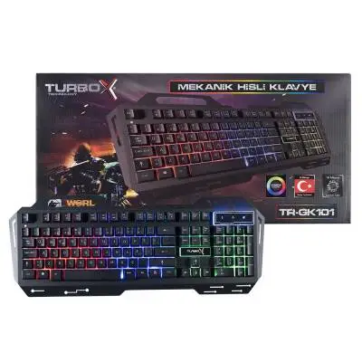 Turbox SniperNaga TR-GK101 USB Kablolu Gaming Standart Q Işıklı Metal Kasa Klavye