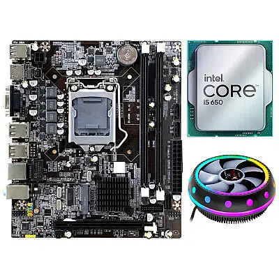 Intel Core i5 650 İşlemci + Turbox H55M 1156P Anakart + Turbox Boomer TR-UF01 Fan 3lü Bundle Paket