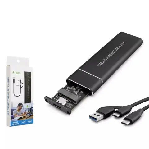 Hadron HDX1769 USB Type C 3.1 USB A to NVME M2 Siyah Harici SSD Harddisk