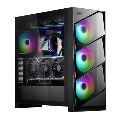 Dragos Air 4x ARGB USB 3.0 + Type C 1000w 80+ Gold Full Modüler PSU ATX Mid Tower Gaming Bilgisayar Kasası Siyah