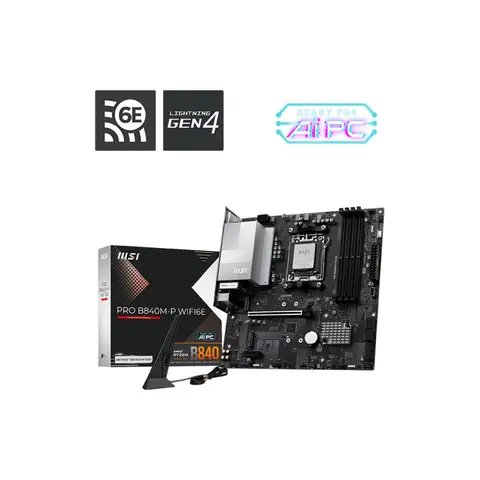 MSI PRO B840M-P WIFI6E AMD B840 Soket AM5 DDR5 8000MHZ(OC) M.2 Anakart