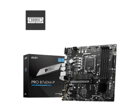 Msi PRO B760M-P Sc-1700 B760 DDR5 6800Mhz 2xM.2 USB3.2 mATX INTEL Anakart