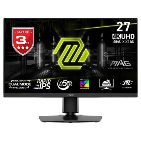 MSI MAG 272URDF E16 27 inç 320Hz FHD – 160Hz 4K UHD Dual-Mode 0.5ms FreeSync Premium Rapid IPS Pivot Gaming Monitör