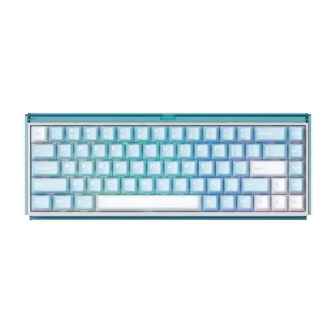 AKKO Ray68 HE Blue White %65 AstroAim Magnetic Switch 8K Hz Hall Effect Hotswap ARGB Kablosuz İngilizce Mekanik Gaming Klavye